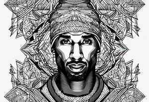 Kobe Bryant logo made with geometrical snake scales tattoo idea
