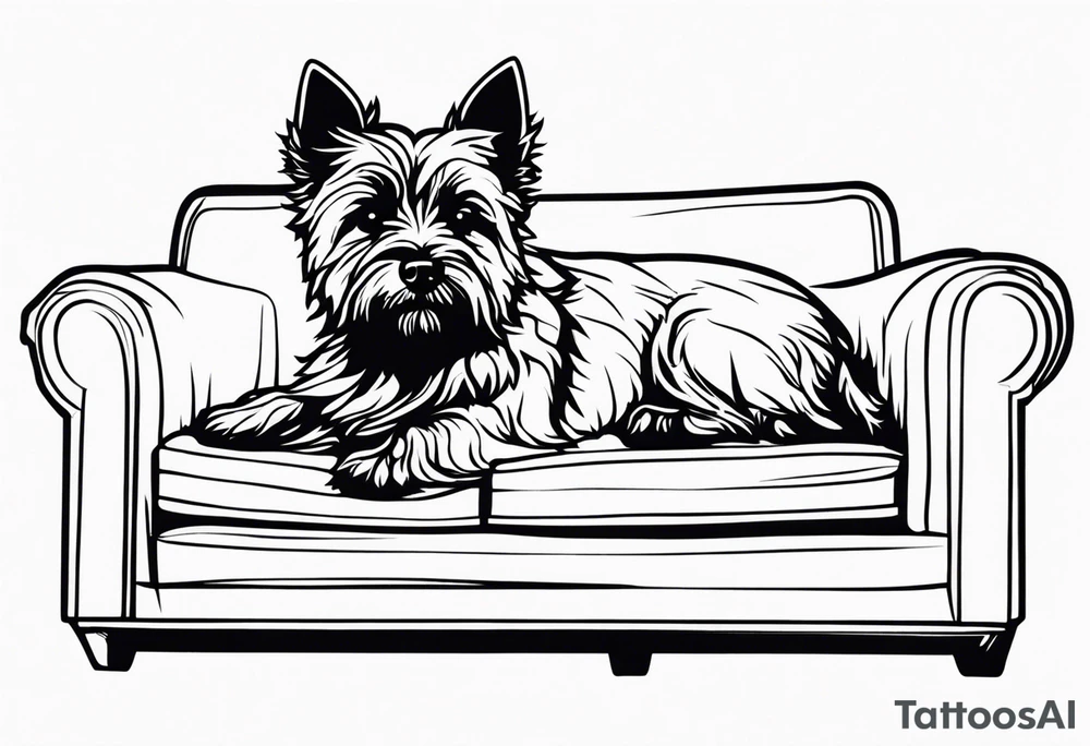 cairn terrier laying on couch tattoo idea