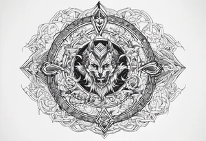 I want a full sleeve berserk cyber sigilism tattoo idea