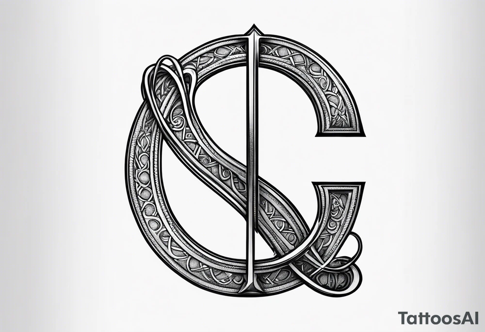 Infinity symbol, containing the letters "D3" and "SJ" tattoo idea