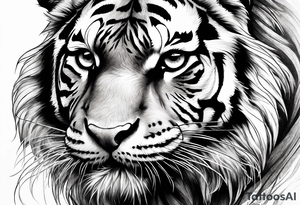 Fierce tiger tattoo idea