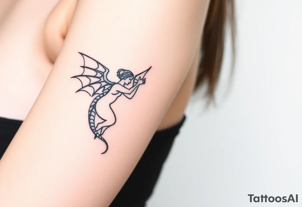 angel and dragon tattoo idea