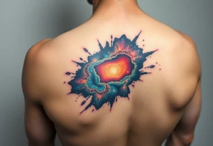 3d galaxy that seems to be under the layer of skin tattoo idea