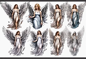 Tired guardian angel with broken wings tattoo idea