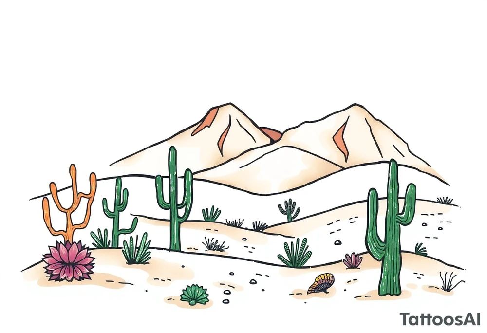 Desert landscape tattoo idea