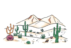 Desert landscape tattoo idea