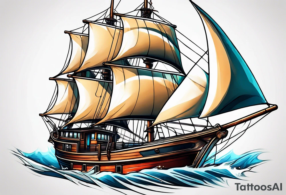 Sail boat tattoo idea