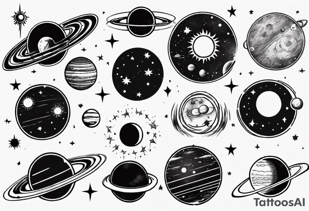 solar system tattoo idea