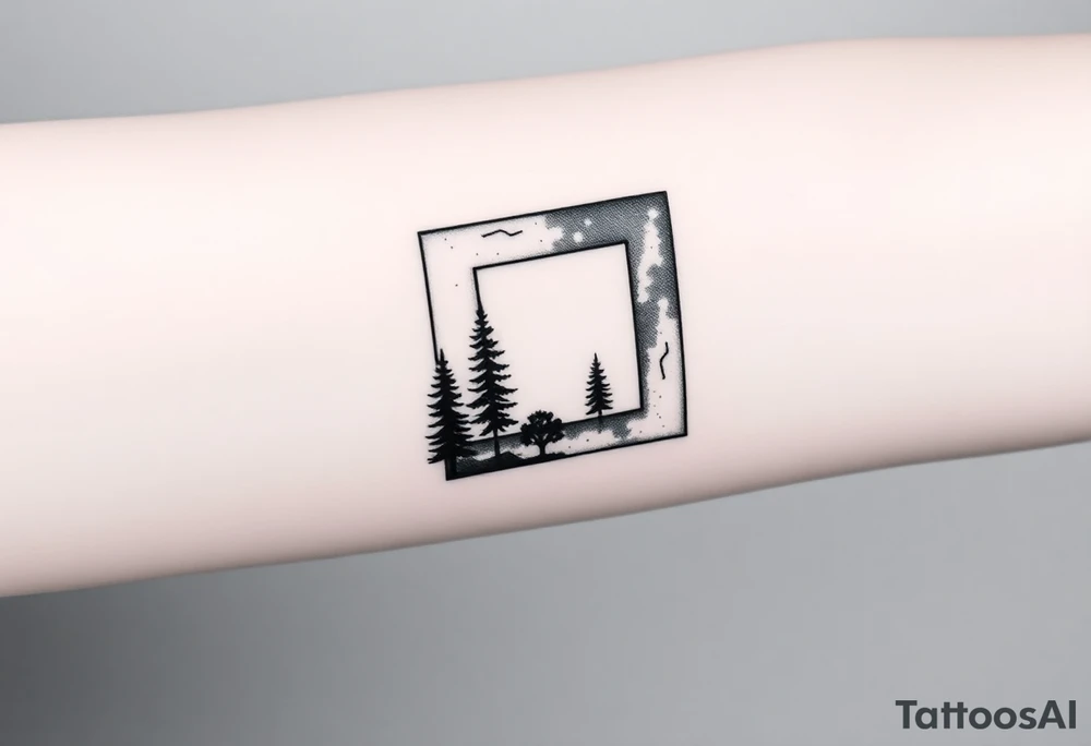 inspiration: my childhood home had an arrangement of tiles in the formation of golden ratio. use this to create a tattoo for me with NO COLOURS using the idea of tiles and golden ratio. placement on upper outer arm or top of bicep so not too big. give me a range of ideas (including some without using tiles, and just the golden ratio). I want to symbolise how nature is made from golden ratio. also give ideas including trees as my garden had this arrangement surrounded by trees. the golden ratio was in a rectangular form. also show me ideas of tattoos placed on bicep not on the back tattoo idea