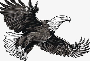 swooping bald eagle
, with the words "you shall prove yourself in the bitter end" along the top and on the bottom the words "but for now, brace yourself." tattoo idea
