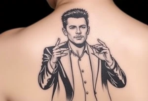 Rick Astley Never Gonna Give You Up Shaking Hands Left to Right Dance Pose tattoo idea