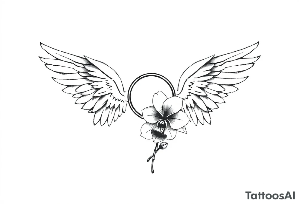 Wings with infinity loop inside and an orchid tattoo idea Wings with infinity loop inside and an orchid tattoo idea