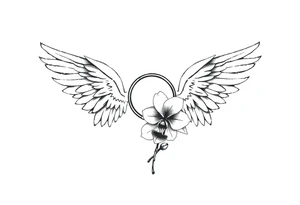 Wings with infinity loop inside and an orchid tattoo idea