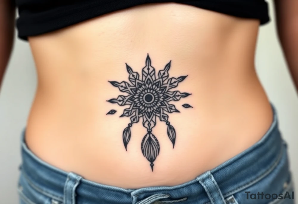 dreamcatcher sun tattoo idea