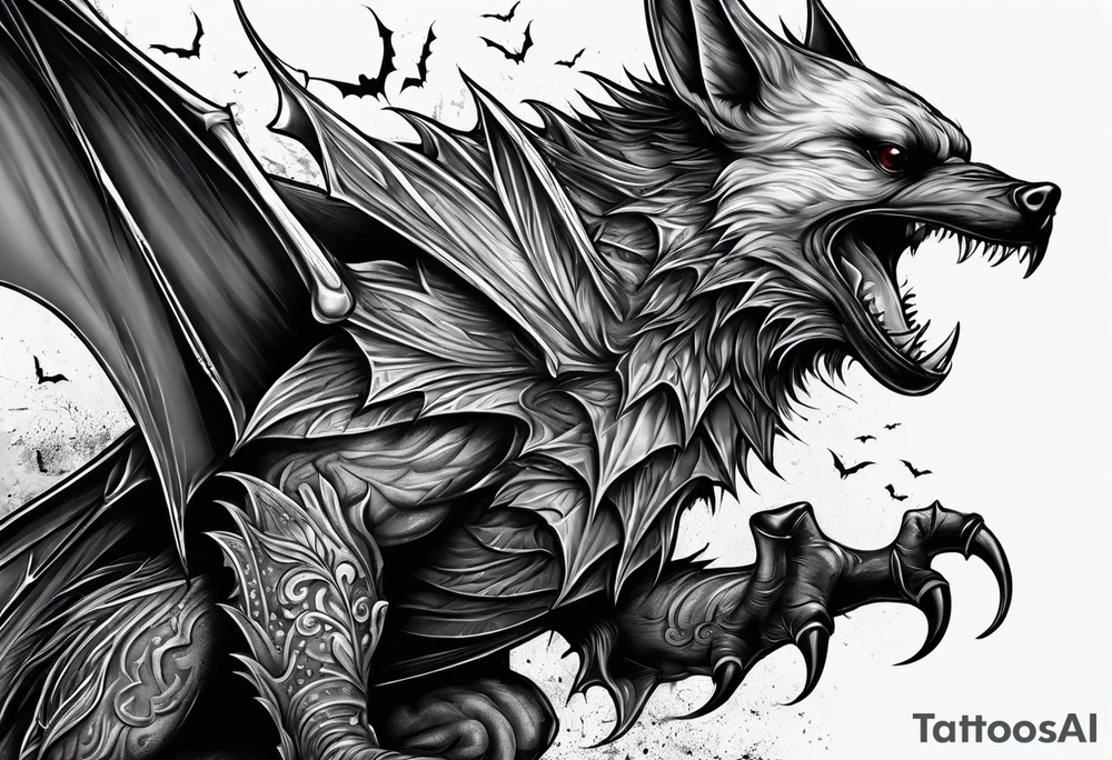 Bloody bats tattoo idea