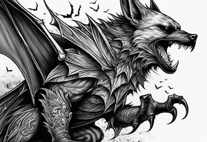 Bloody bats tattoo idea