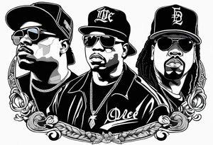 eazy e, dr dre and ice cube tattoo idea