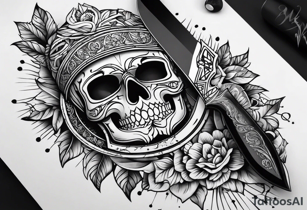 Knife, artistic tattoo idea