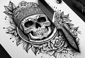 Knife, artistic tattoo idea