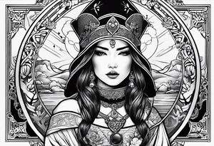 The fool tarot character as a woman tattoo idea