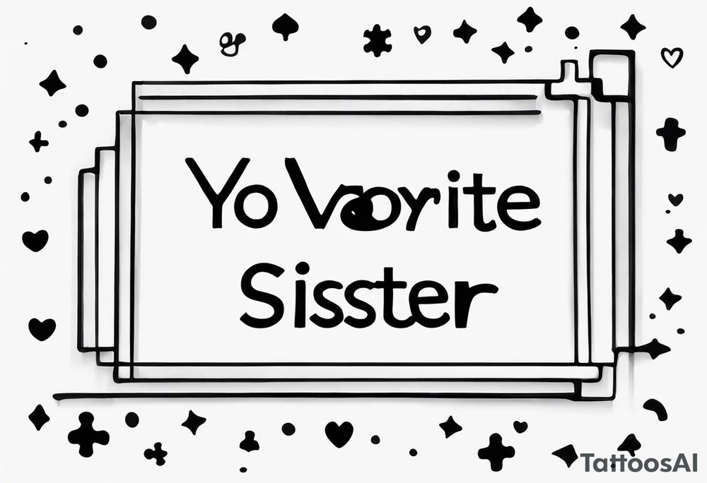 The handwritten words "yo my favorite sister" with a small puzzle piece tattoo idea