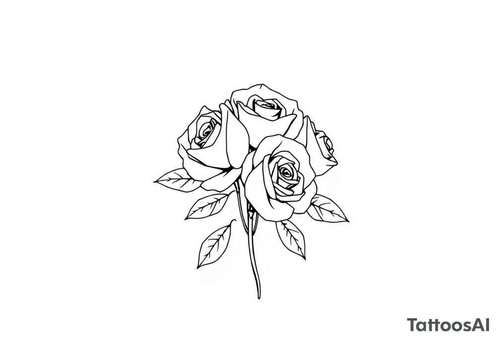 bouquet of roses tattoo idea