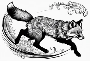 Fox leaping tattoo idea