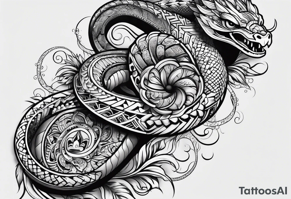 Aztec snake tattoo idea