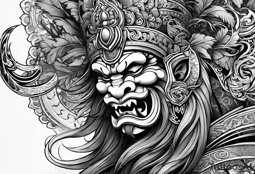 Balanise Barong side view tattoo idea