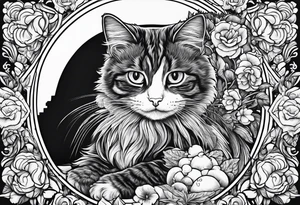 Cat riding a chicken nugget tattoo idea