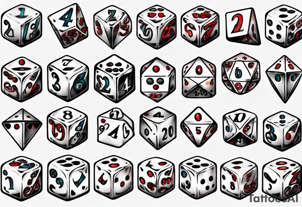 Dice with 20 numbers tattoo idea
