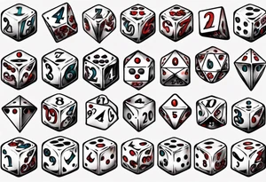 Dice with 20 numbers tattoo idea