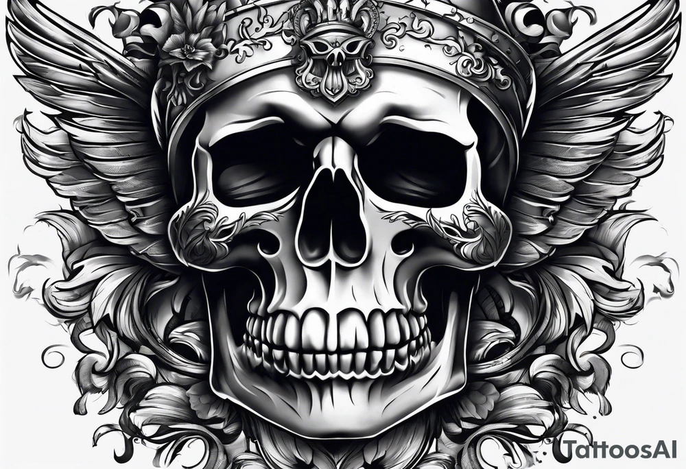 Coverup navy theme skull tattoo idea