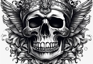 Coverup navy theme skull tattoo idea