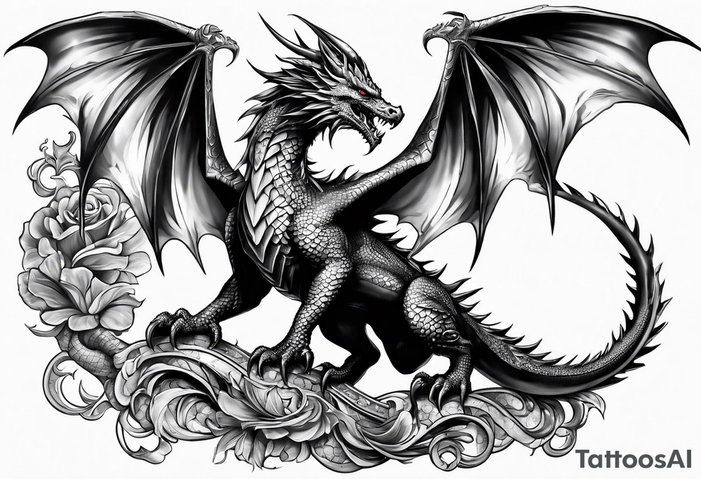 Drache mit ganzen Körper tattoo idea