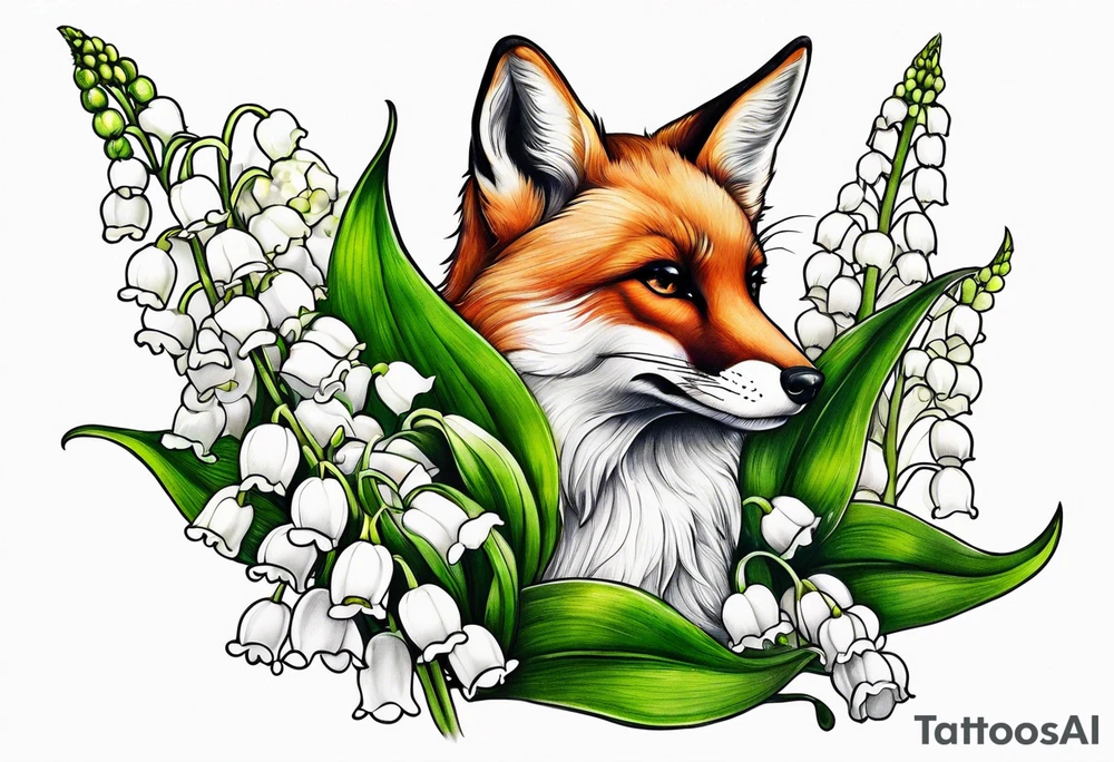 lily of the valley and fox glove flowers tattoo idea