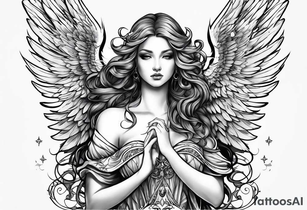 angel with pircings tattoo idea