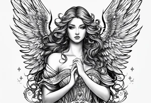 angel with pircings tattoo idea