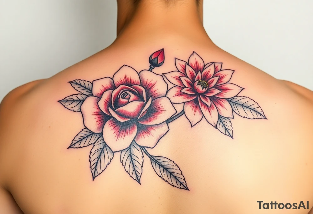 Rose and Chrysanthemum tattoo tattoo idea