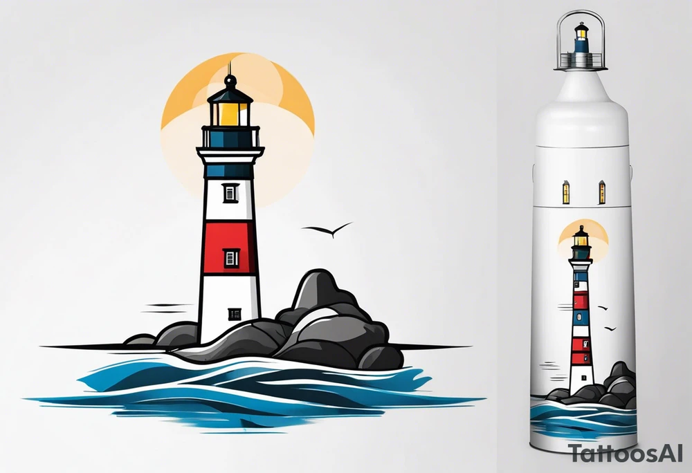 lighthouse, eagle tattoo idea