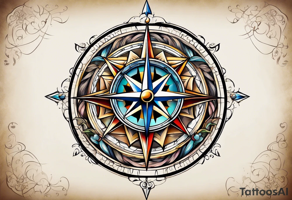 compass rose tattoo idea