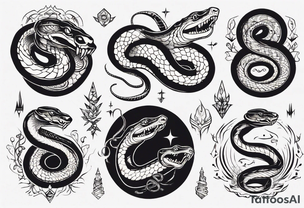 Mystical snake tattoo idea