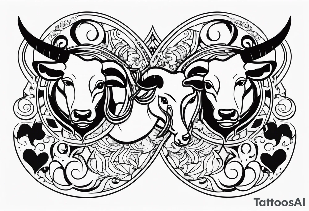 Gemini and taurus symbols intertwined tattoo idea
