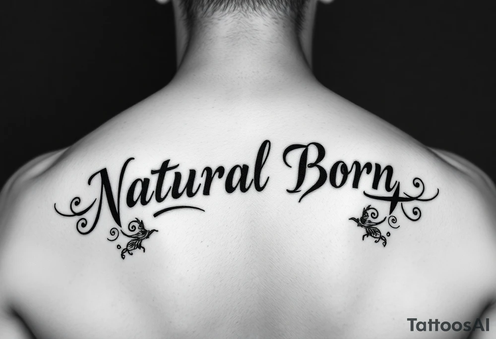Using the words "Natural Born Talent" create a unique and rare design for a logo tattoo idea