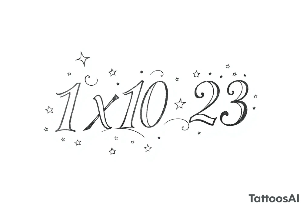 1x10^23 surrounded by stars tattoo idea