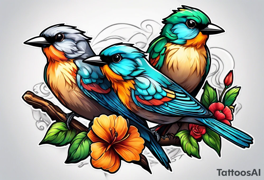 3 little birds tattoo idea