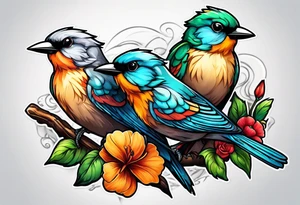 3 little birds tattoo idea