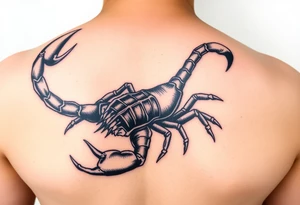 Large black scorpion, forked tail with stinger tattoo idea