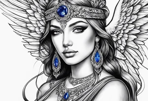 Sapphire angel tattoo idea