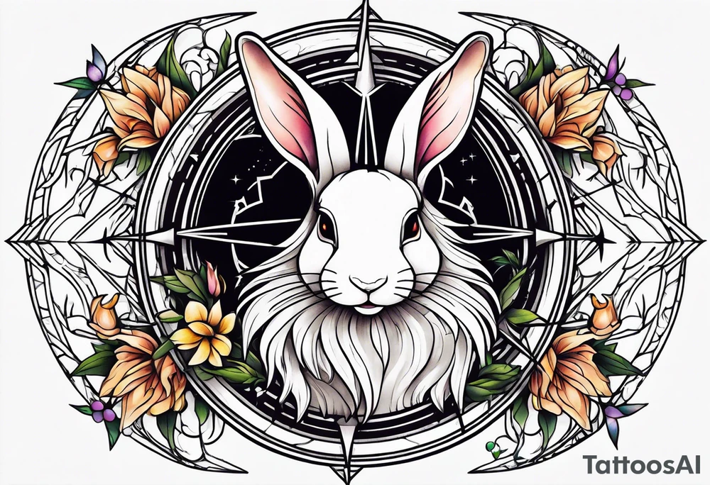 Dead rabbit fairy compass tattoo idea